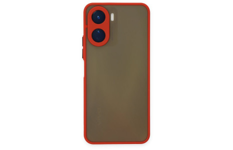 Newface Vivo Y16 Kılıf Montreal Silikon Kapak - Kırmızı
