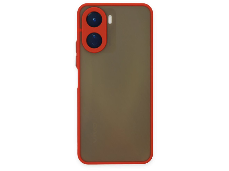 Newface Vivo Y16 Kılıf Montreal Silikon Kapak - Kırmızı