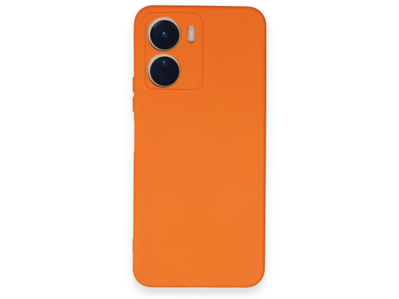 Newface Vivo Y16 Kılıf Nano içi Kadife Silikon - Turuncu