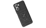 Newface Vivo Y16 Kılıf Pars Lens Yüzüklü Silikon - Siyah