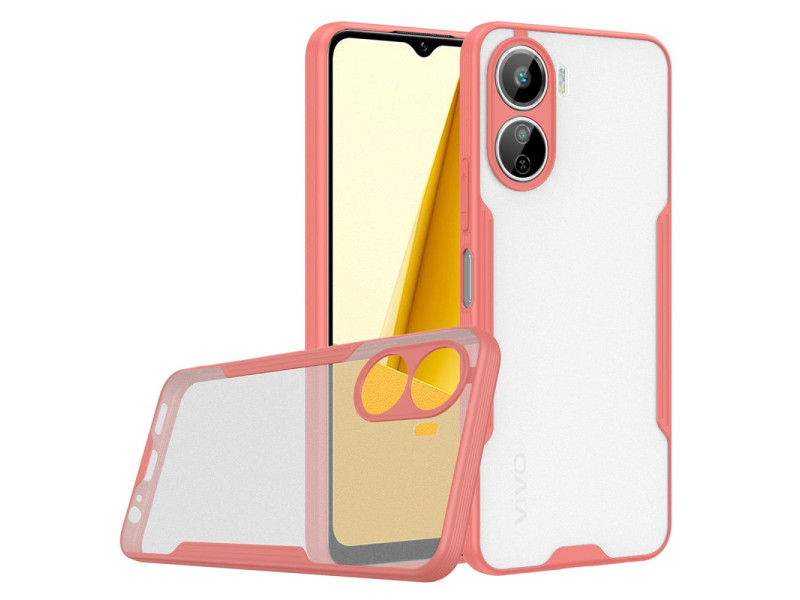 Newface Vivo Y16 Kılıf Platin Silikon - Pembe