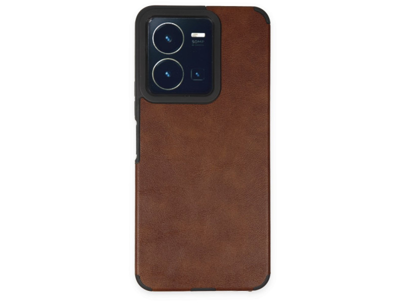 Newface Vivo Y22S Kılıf Loop Deri Silikon - Kahverengi