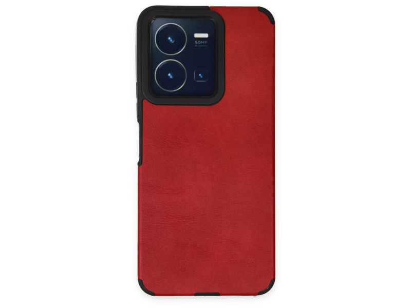 Newface Vivo Y22S Kılıf Loop Deri Silikon - Kırmızı