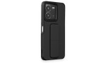 Newface Vivo Y22S Kılıf Mega Standlı Silikon - Siyah