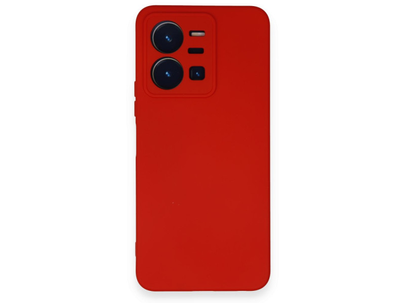 Newface Vivo Y22S Kılıf Nano içi Kadife Silikon - Kırmızı
