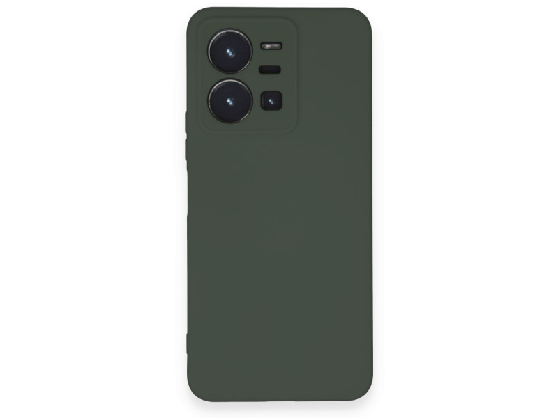 Newface Vivo Y22S Kılıf Nano içi Kadife Silikon - Koyu Yeşil