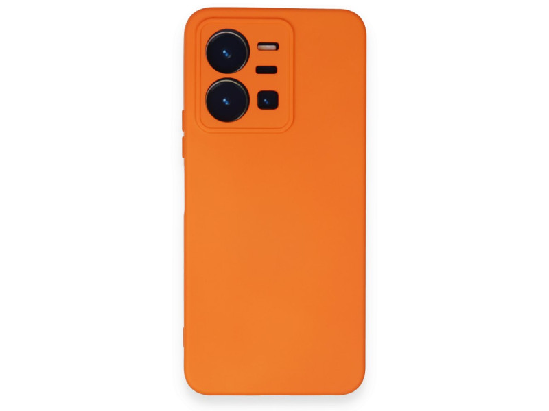 Newface Vivo Y22S Kılıf Nano içi Kadife Silikon - Turuncu