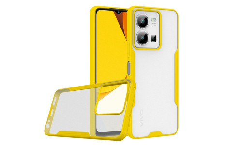 Newface Vivo Y22S Kılıf Platin Silikon - Sarı