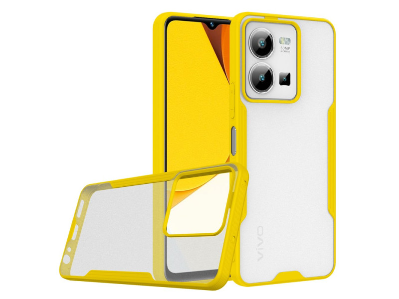 Newface Vivo Y22S Kılıf Platin Silikon - Sarı