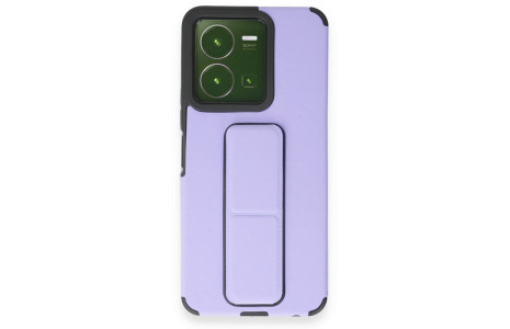 Newface Vivo Y35 Kılıf Mega Standlı Silikon - Lila