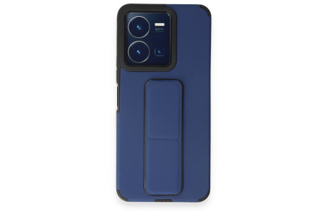 Newface Vivo Y35 Kılıf Mega Standlı Silikon - Mavi