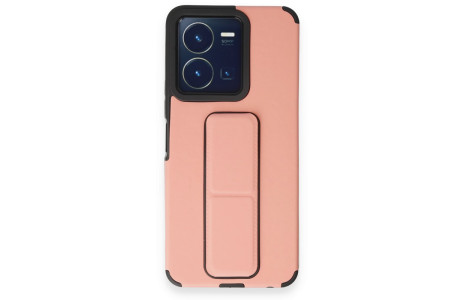 Newface Vivo Y35 Kılıf Mega Standlı Silikon - Pudra