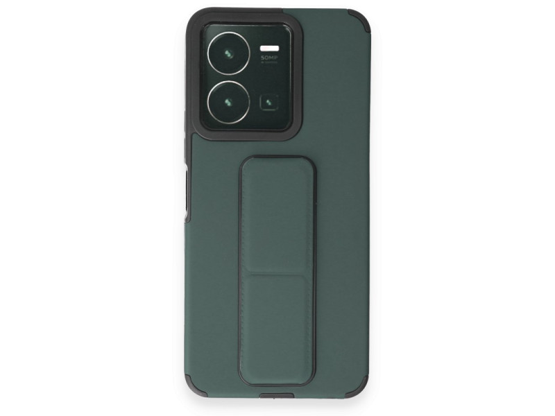 Newface Vivo Y35 Kılıf Mega Standlı Silikon - Yeşil