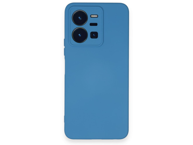 Newface Vivo Y35 Kılıf Nano içi Kadife Silikon - Mavi