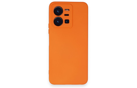 Newface Vivo Y35 Kılıf Nano içi Kadife Silikon - Turuncu