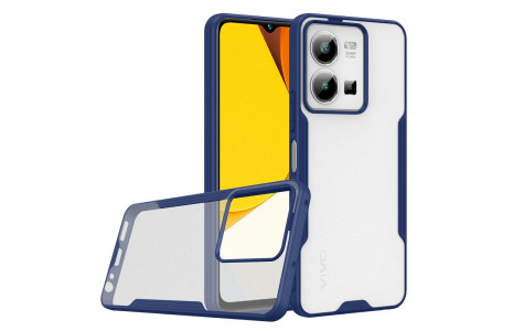 Newface Vivo Y35 Kılıf Platin Silikon - Lacivert