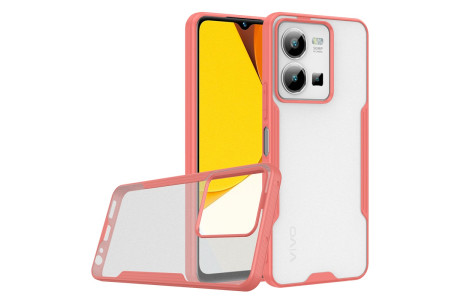 Newface Vivo Y35 Kılıf Platin Silikon - Pembe