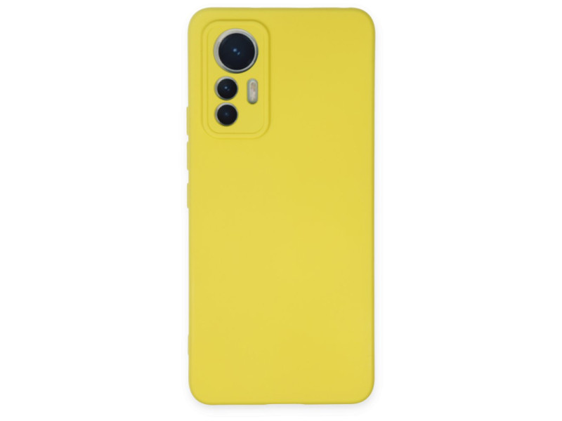 Newface Xiaomi Mi 12 Lite Kılıf Nano içi Kadife Silikon - Sarı