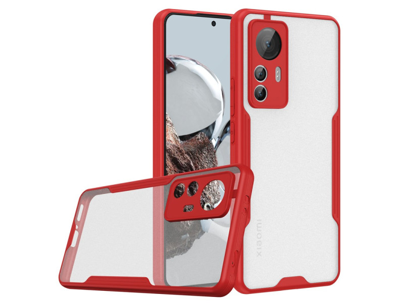 Newface Xiaomi Mi 12T Kılıf Platin Silikon - Kırmızı