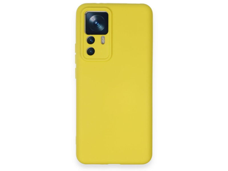 Newface Xiaomi Mi 12T Pro Kılıf Nano içi Kadife Silikon - Sarı