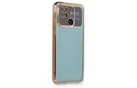 Newface Xiaomi Poco C40 Kılıf Razer Lensli Silikon - Gold