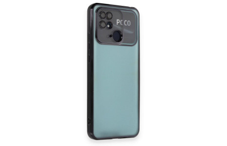 Newface Xiaomi Poco C40 Kılıf Razer Lensli Silikon - Siyah