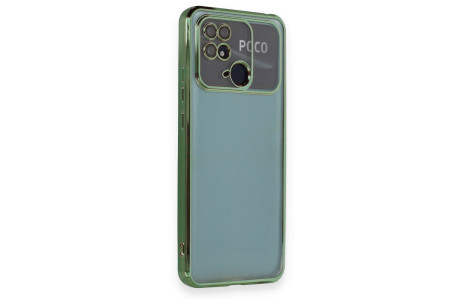 Newface Xiaomi Poco C40 Kılıf Razer Lensli Silikon - Yeşil