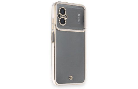 Newface Xiaomi Poco M5 Kılıf Liva Lens Silikon - Beyaz