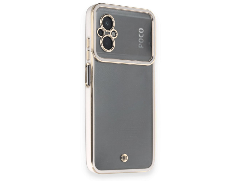 Newface Xiaomi Poco M5 Kılıf Liva Lens Silikon - Beyaz