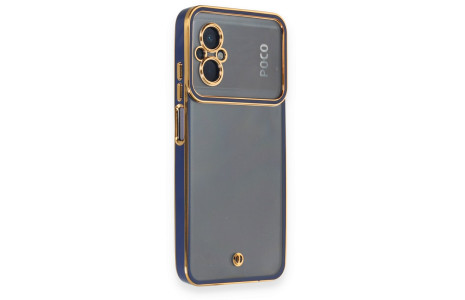 Newface Xiaomi Poco M5 Kılıf Liva Lens Silikon - Mavi