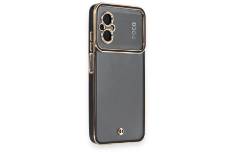 Newface Xiaomi Poco M5 Kılıf Liva Lens Silikon - Siyah