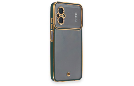 Newface Xiaomi Poco M5 Kılıf Liva Lens Silikon - Yeşil