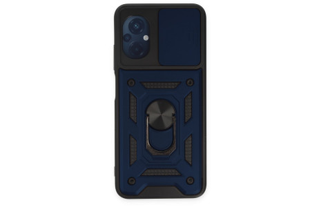 Newface Xiaomi Poco M5 Kılıf Pars Lens Yüzüklü Silikon - Lacivert