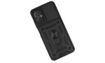 Newface Xiaomi Poco M5 Kılıf Pars Lens Yüzüklü Silikon - Siyah