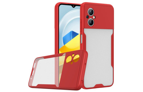 Newface Xiaomi Poco M5 Kılıf Platin Silikon - Kırmızı