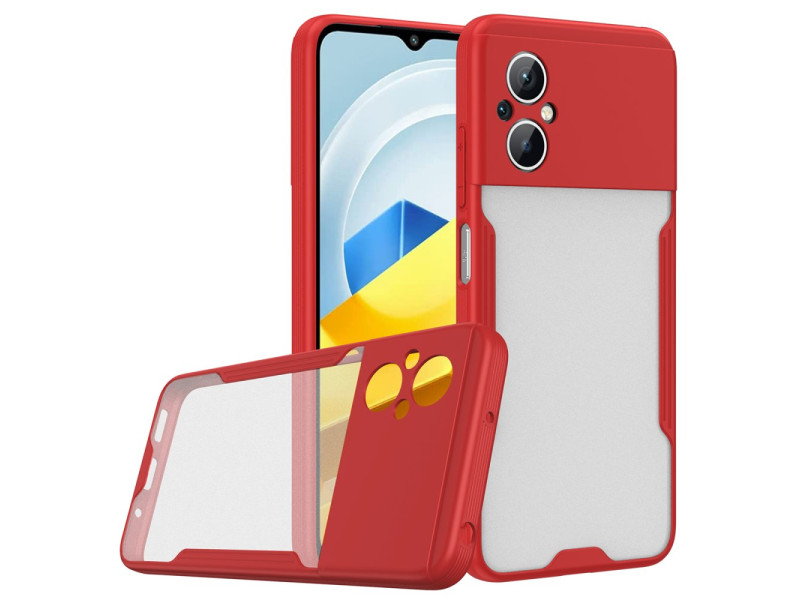 Newface Xiaomi Poco M5 Kılıf Platin Silikon - Kırmızı