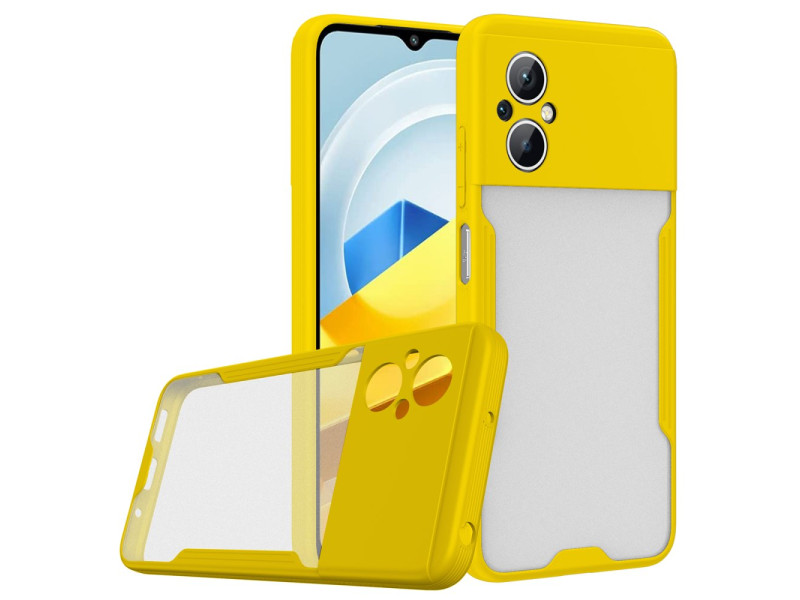 Newface Xiaomi Poco M5 Kılıf Platin Silikon - Sarı