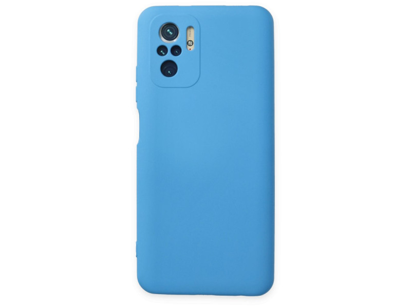 Newface Xiaomi Poco M5s Kılıf Nano içi Kadife Silikon - Mavi
