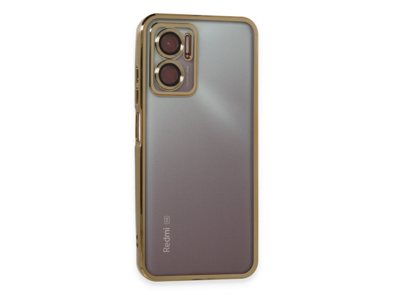 Newface Xiaomi Redmi 10 5G Kılıf Razer Lensli Silikon - Gold