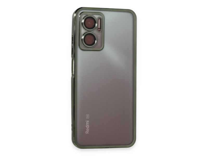 Newface Xiaomi Redmi 10 5G Kılıf Razer Lensli Silikon - Yeşil