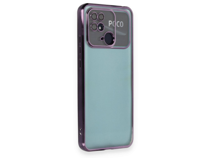 Newface Xiaomi Redmi 10C Kılıf Razer Lensli Silikon - Mor