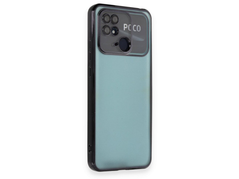Newface Xiaomi Redmi 10C Kılıf Razer Lensli Silikon - Siyah