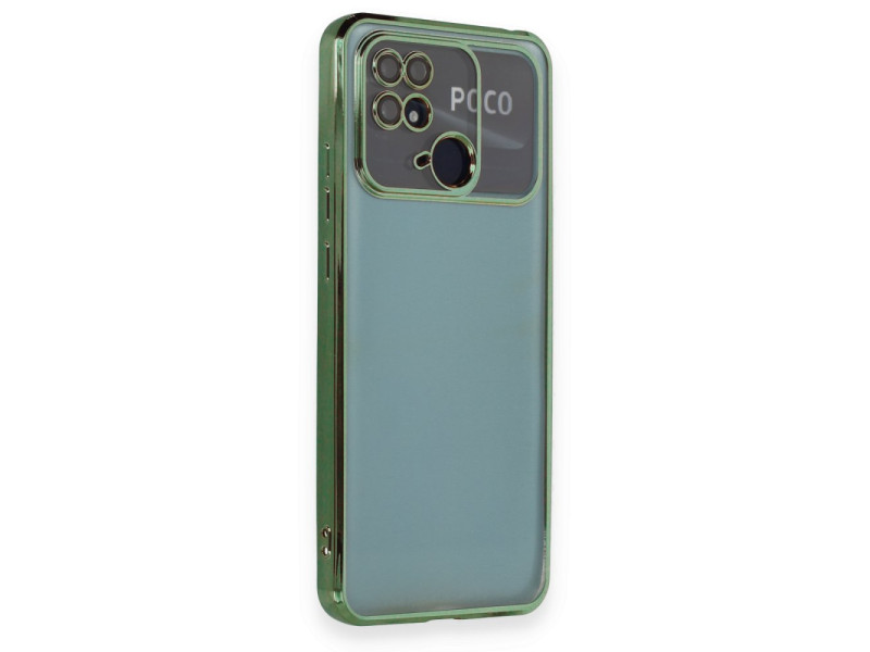 Newface Xiaomi Redmi 10C Kılıf Razer Lensli Silikon - Yeşil
