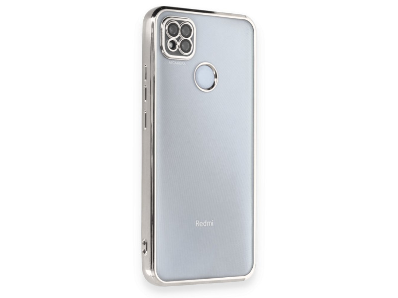 Newface Xiaomi Redmi 9C Kılıf Razer Lensli Silikon - Gümüş