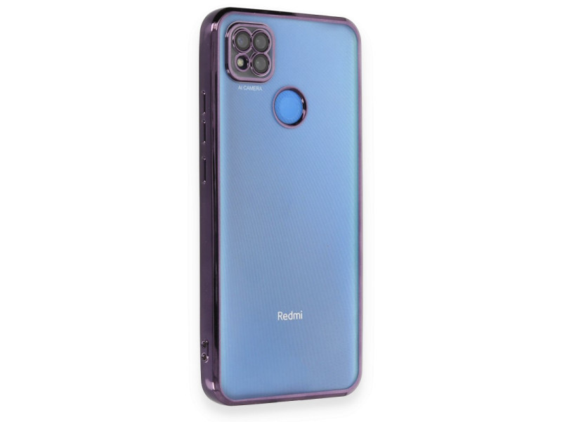 Newface Xiaomi Redmi 9C Kılıf Razer Lensli Silikon - Mor