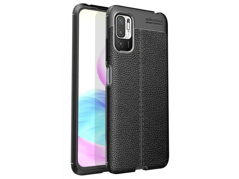 Newface Xiaomi Redmi Note 11 SE Kılıf Focus Derili Silikon - Siyah