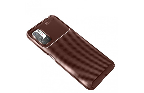 Newface Xiaomi Redmi Note 11 SE Kılıf Focus Karbon Silikon - Kahverengi