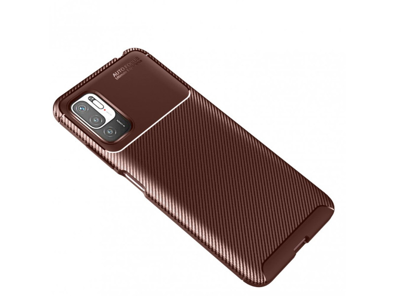 Newface Xiaomi Redmi Note 11 SE Kılıf Focus Karbon Silikon - Kahverengi