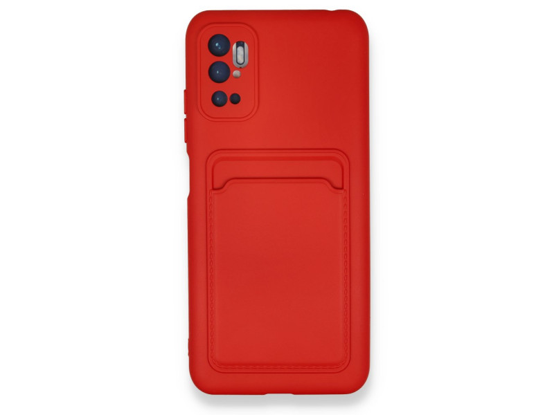 Newface Xiaomi Redmi Note 11 SE Kılıf Kelvin Kartvizitli Silikon - Kırmızı