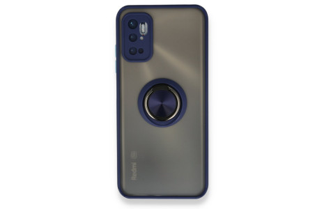 Newface Xiaomi Redmi Note 11 SE Kılıf Montreal Yüzüklü Silikon Kapak - Lacivert